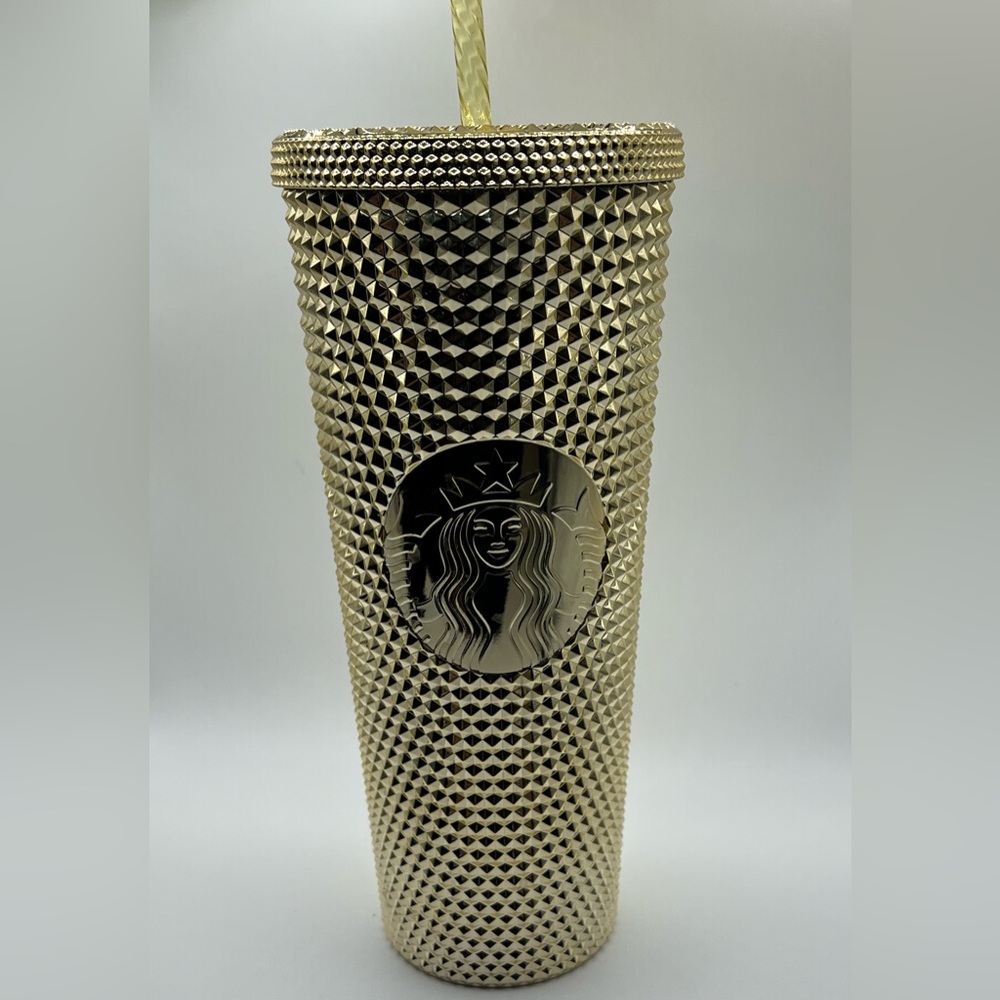 Brand New Starbucks Holiday 2022 Gold Studded Tumbler